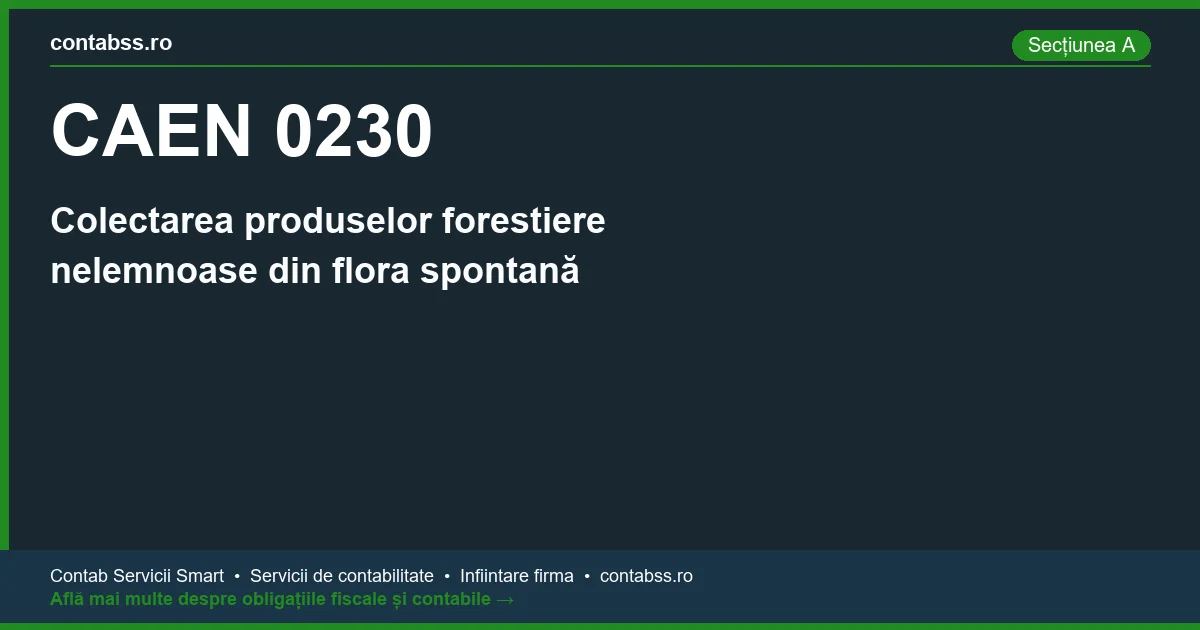 Cod CAEN 0230 - Colectarea produselor forestiere nelemnoase din flora spontană
