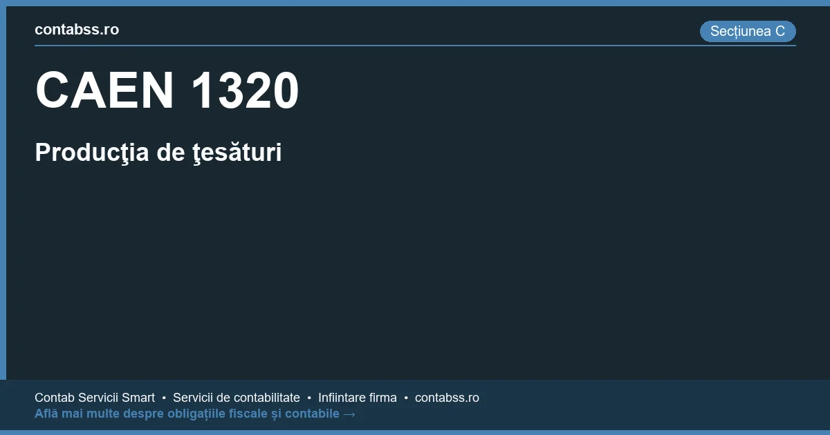 Cod CAEN 1320 - Producţia de ţesături