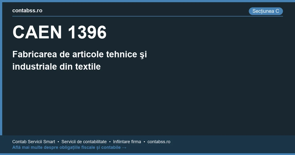 Cod CAEN 1396 - Fabricarea de articole tehnice şi industriale din textile