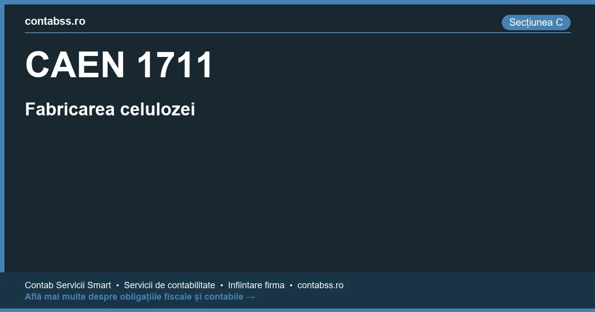Cod CAEN 1711 - Fabricarea celulozei