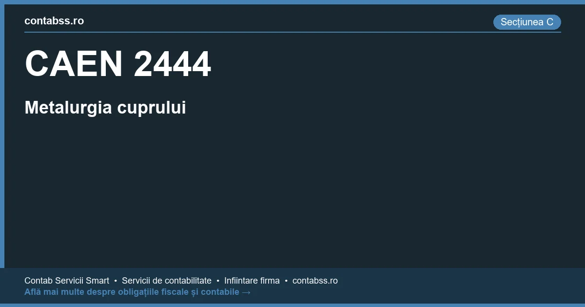 Cod CAEN 2444 - Metalurgia cuprului