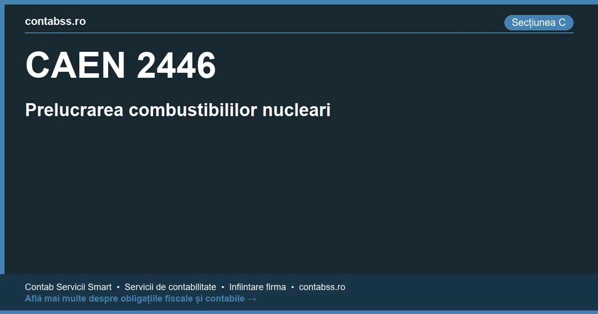 Cod CAEN 2446 - Prelucrarea combustibililor nucleari