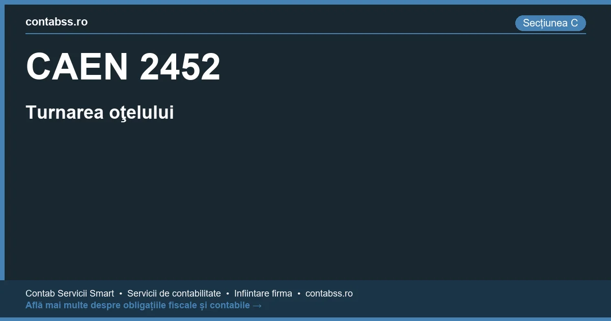 Cod CAEN 2452 - Turnarea oţelului