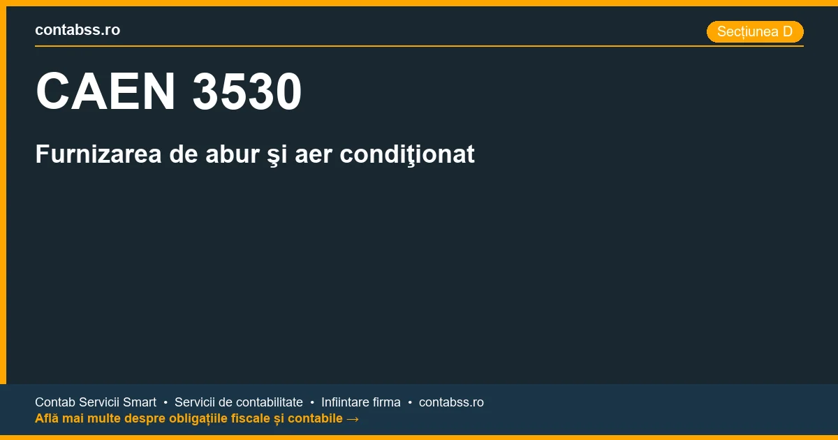 Cod CAEN 3530 - Furnizarea de abur şi aer condiţionat