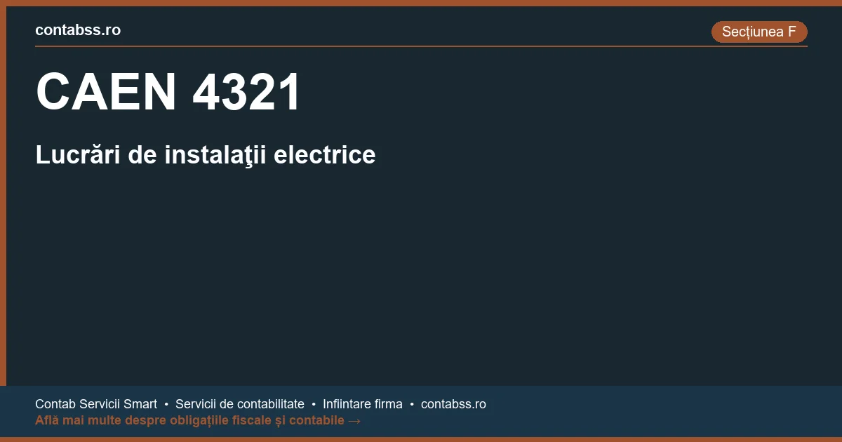 Cod CAEN 4321 - Lucrări de instalaţii electrice