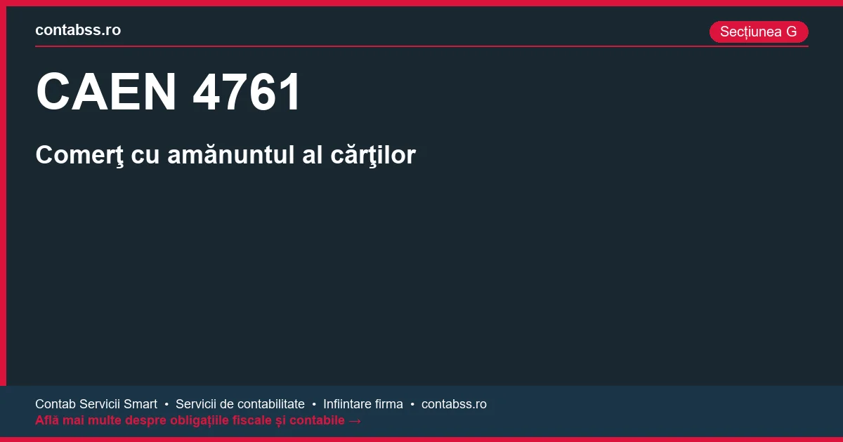 Cod CAEN 4761 - Comerţ cu amănuntul al cărţilor