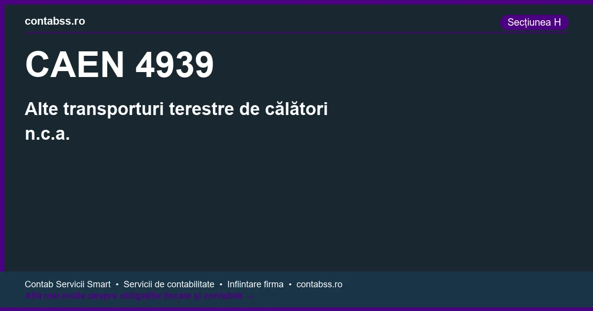 Cod CAEN 4939 - Alte transporturi terestre de călători n.c.a.
