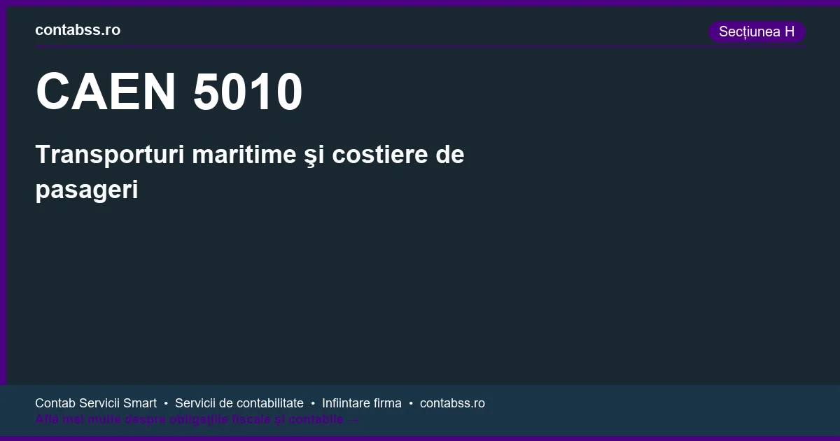 Cod CAEN 5010 - Transporturi maritime şi costiere de pasageri