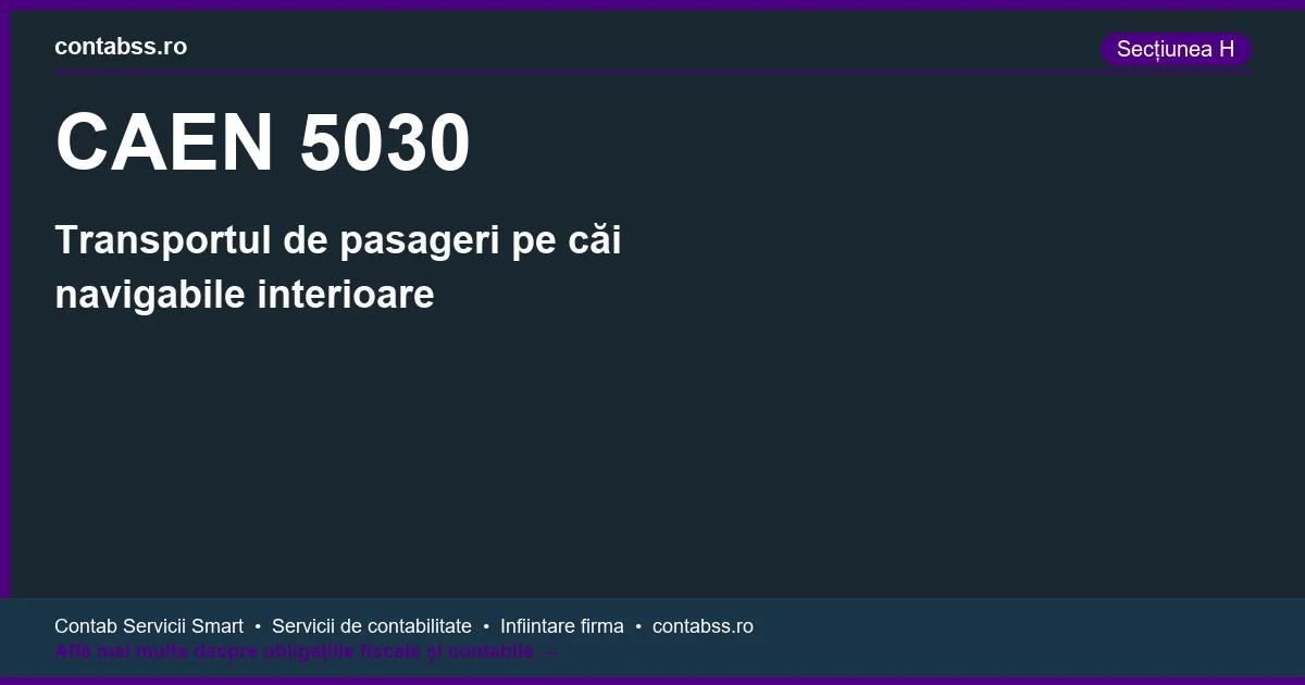Cod CAEN 5030 - Transportul de pasageri pe căi navigabile interioare