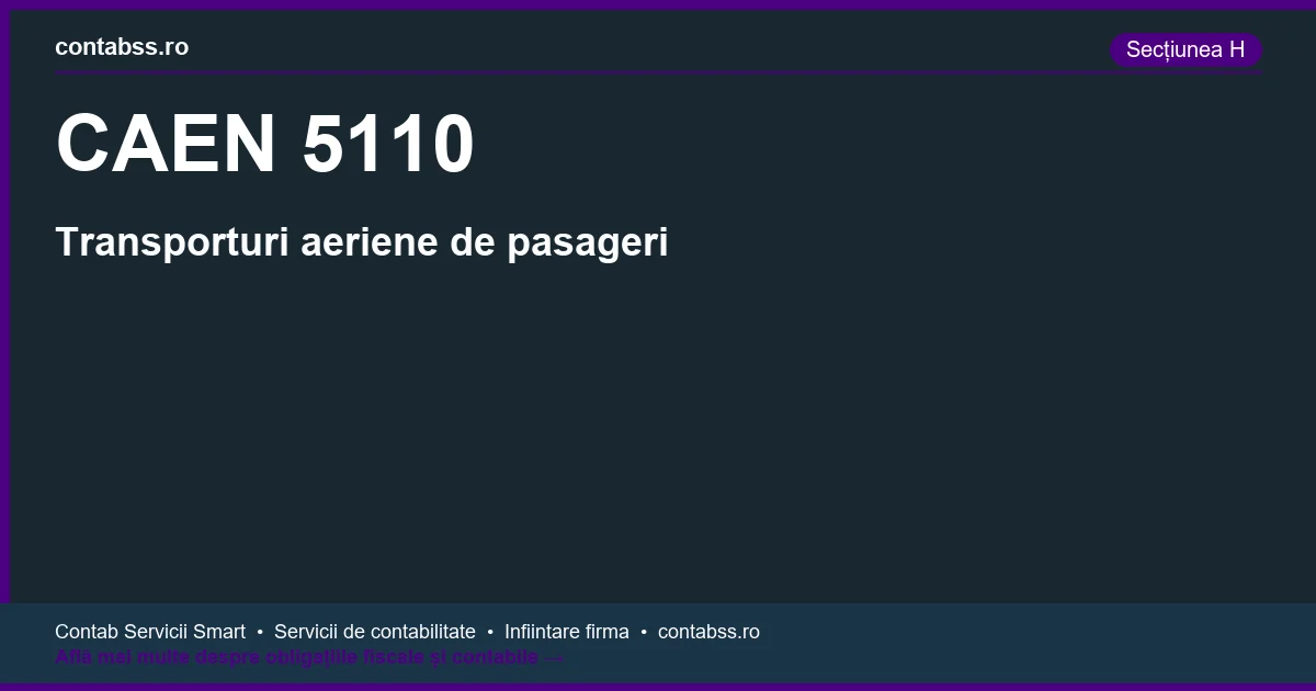 Cod CAEN 5110 - Transporturi aeriene de pasageri