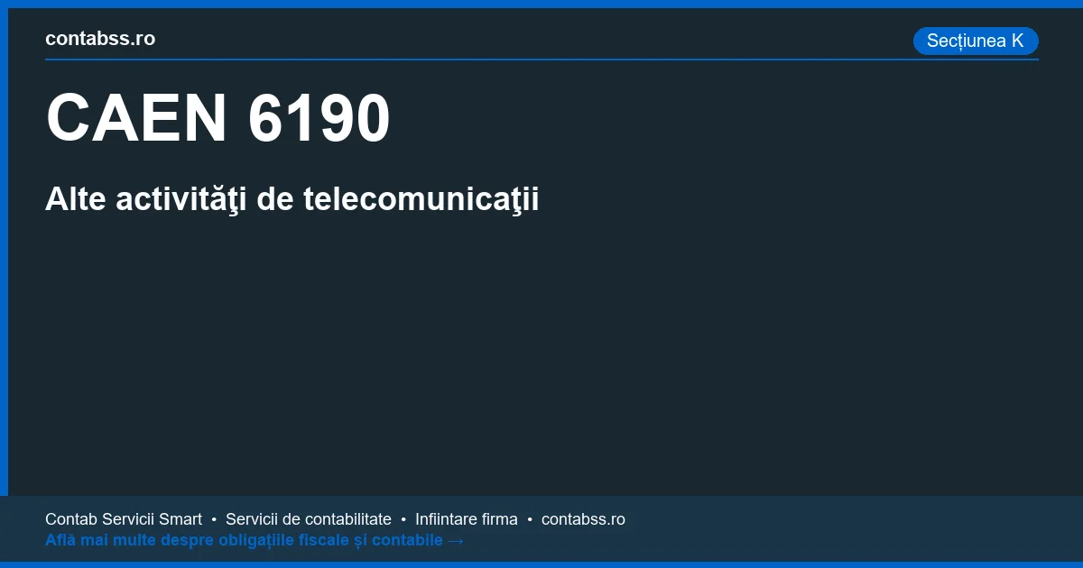 Cod CAEN 6190 - Alte activităţi de telecomunicaţii