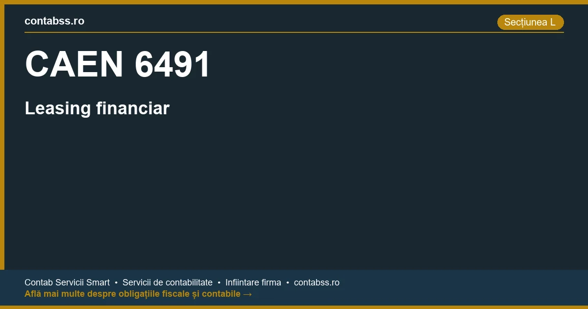 Cod CAEN 6491 - Leasing financiar
