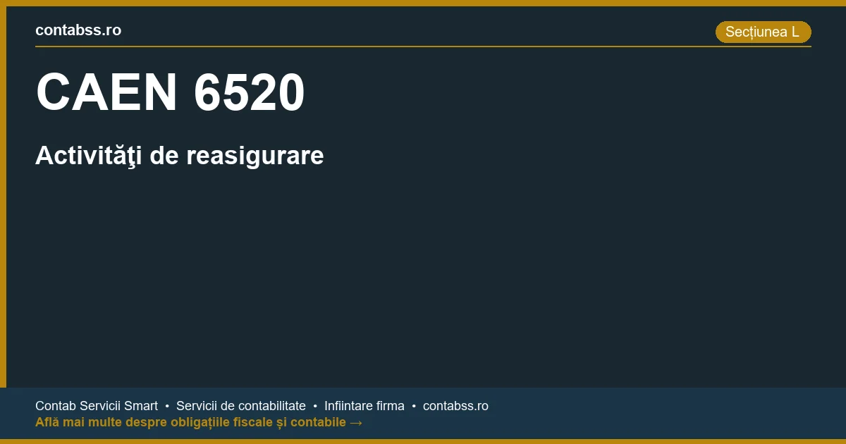Cod CAEN 6520 - Activităţi de reasigurare