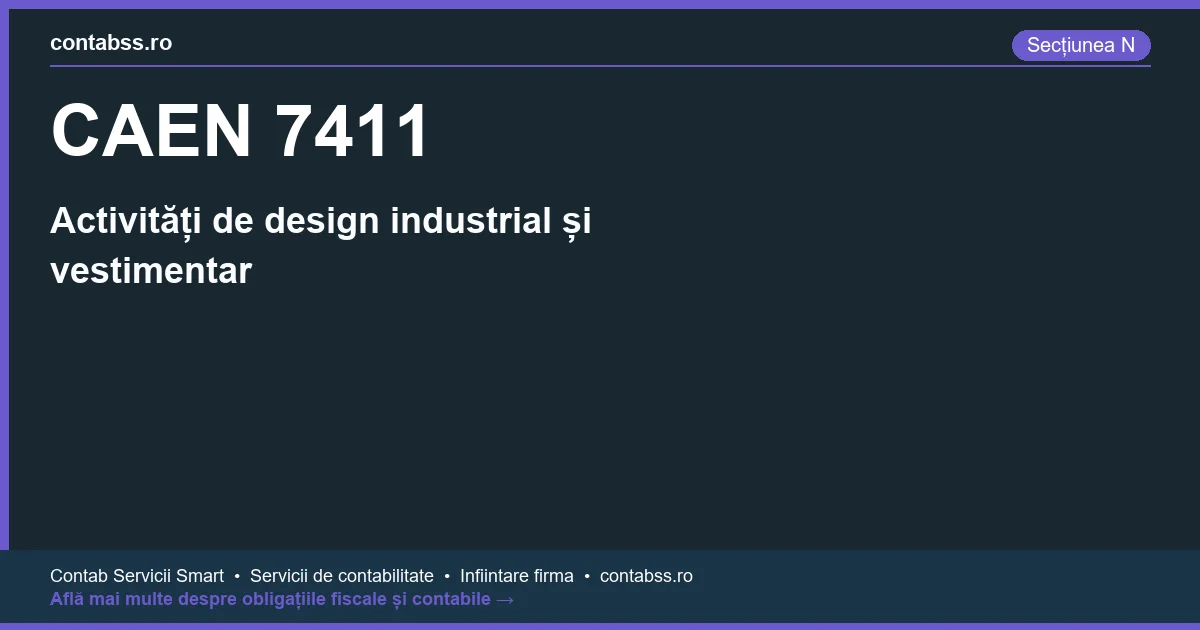 Cod CAEN 7411 - Activități de design industrial și vestimentar