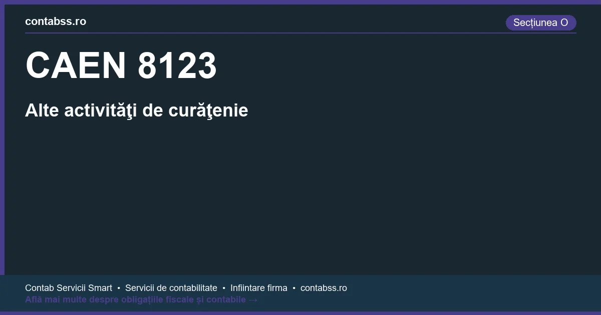 Cod CAEN 8123 - Alte activităţi de curăţenie