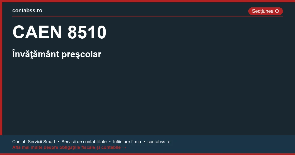 Cod CAEN 8510 - Învăţământ preşcolar