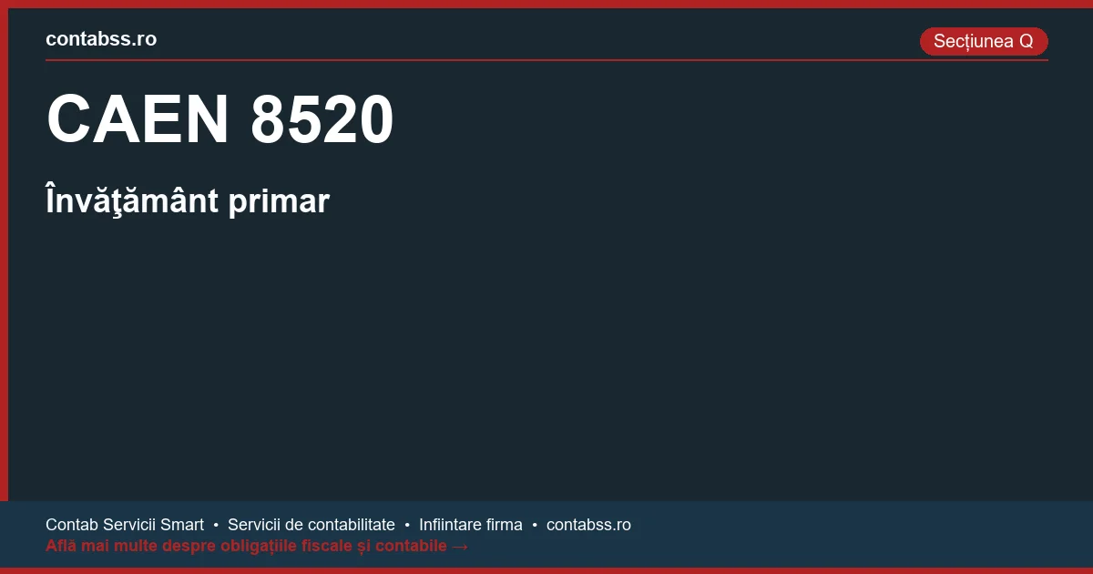 Cod CAEN 8520 - Învăţământ primar