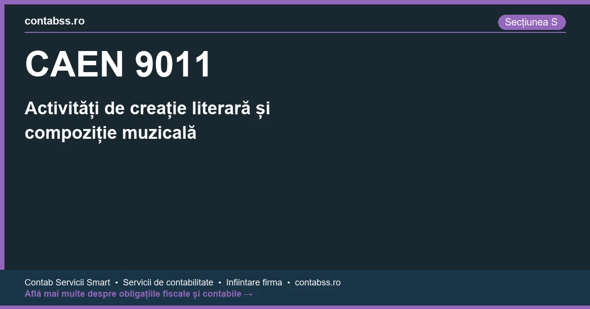 Cod CAEN 9011 - Activități de creație literară și compoziție muzicală