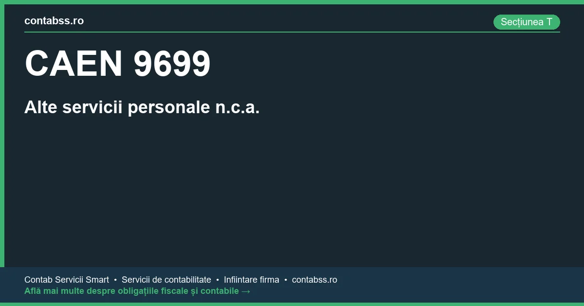 Cod CAEN 9699 - Alte servicii personale n.c.a.