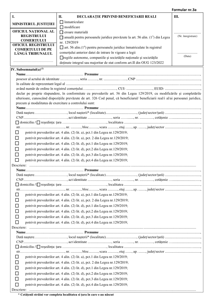 Declaratie beneficiar real model - 1