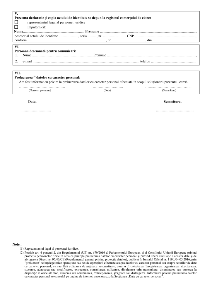 Declaratie beneficiar real model - 2